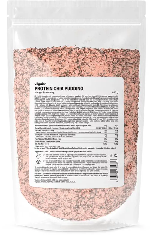 Vilgain Protein Chia Pudding Mix – mango a jahoda 480 g