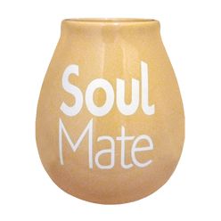 Kalabasa keramická - béžová s nápisem Soul Mate