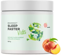 BrainMax KIDS Sleep Faster, Broskev, 120 g